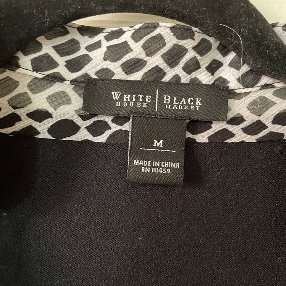 Black Sweater with Animal Print Ruffled Collar and Sleeves - Picture 2 of 4